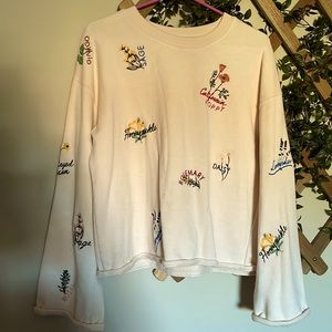 Adorable embroidered Madewell crewneck sweater